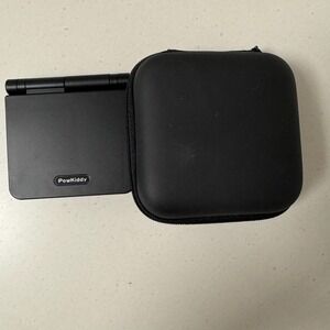PowKiddy Black Handheld Game Console with Protective Case and USB Charging Cable